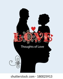 Woman thinking of love 