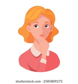 Woman thinking with a thoughtful expression