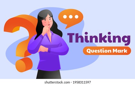 Woman thinking, trying to find problem-solving concepts
