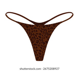 Tanga de mujer con estampado de leopardo. Ilustración vectorial	
