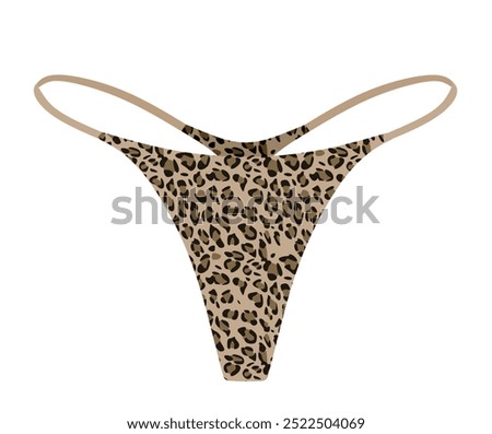 Woman thong leopard print. vector illustration
