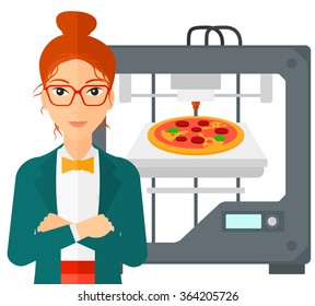 Mujer con impresora 3D.
