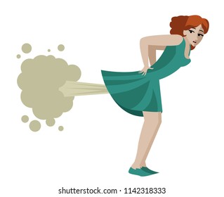 woman throwing a fart