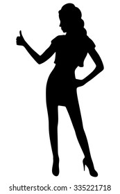 woman with thumb up