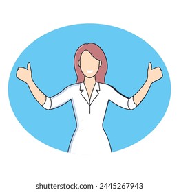 woman with thumbs up in the air enjoys life