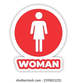 woman toilet editable modern vector icon and text effect design