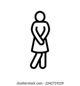 woman toilet silhouette line icon vector. woman toilet silhouette sign. isolated contour symbol black illustration