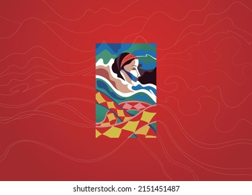 woman with totem card illustration