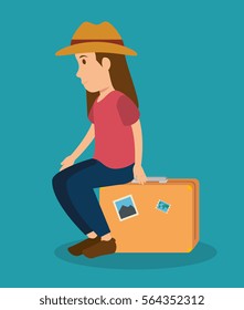 woman tourist avatar character