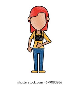 woman tourist vector illustration