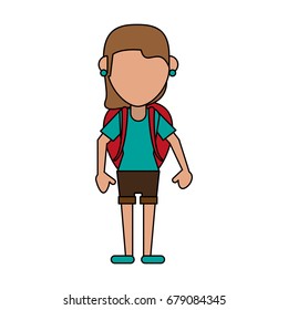 woman tourist vector illustration