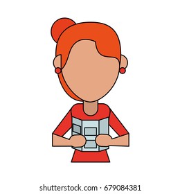 woman tourist vector illustration