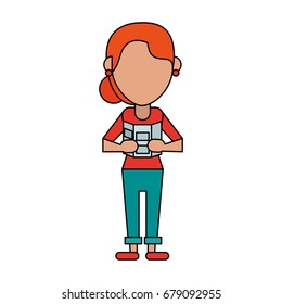 woman tourist vector illustration