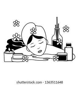 woman with towel spa