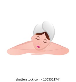 woman with towel spa