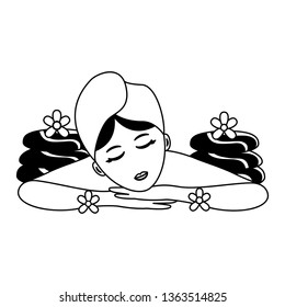 woman with towel spa