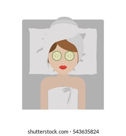 Woman with towel of spa center design