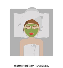 Woman with towel of spa center design