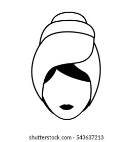 Woman with towel of spa center design