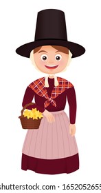 Woman in traditional welsh costume celebrate St Davids day