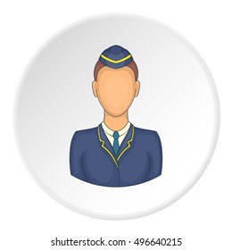 Woman train conductor icon. artoon illustration of woman train conductor vector icon for web