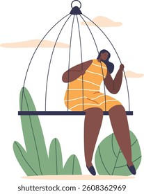 Woman trapped in bird cell