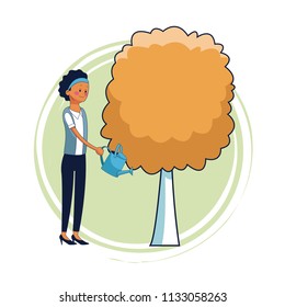 Woman with tree