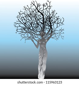 woman tree