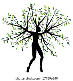 woman tree