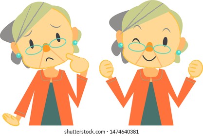 woman in trouble & happy woman
