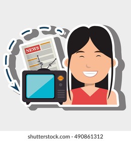 woman tv reportage news