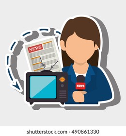 woman tv reportage news