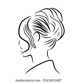 Woman twisted hair style image vector