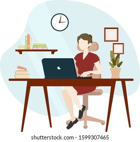 
Woman is typing  on computer 