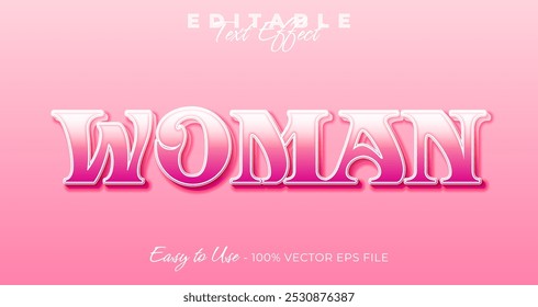 Woman typography stylish editable text effect