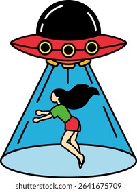 A woman and a ufo