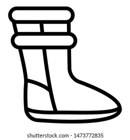 Woman ugg boot icon. Outline woman ugg boot vector icon for web design isolated on white background