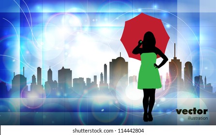 Woman with umbrella