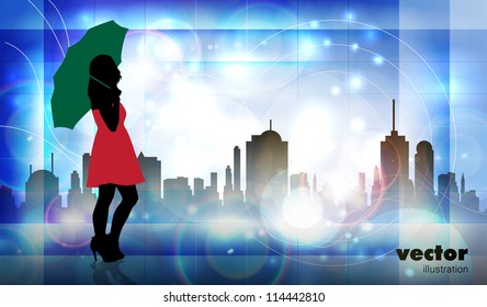 Woman with umbrella