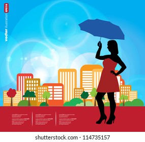 Woman with umbrella
