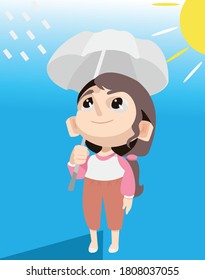 A woman with an umbrella