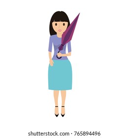 woman with umbrella icon