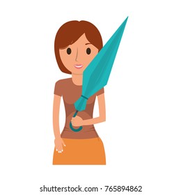 woman with umbrella icon