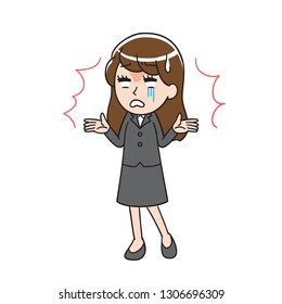 A woman under shock