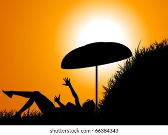 woman under umbrella