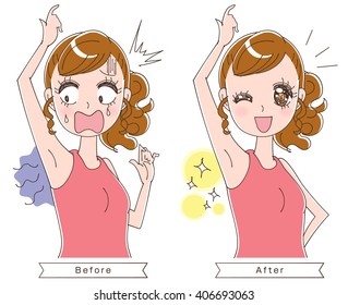 woman underarm care