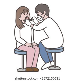 Woman undergoing dental examination 1