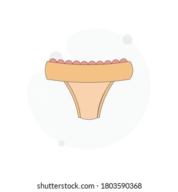 woman Underpants isolated vector flat illustration on white