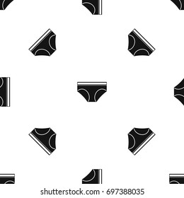 Woman underwear panties pattern repeat seamless in black color for any design. Vector geometric illustration