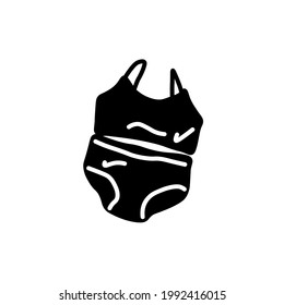 woman underwear vector type icon